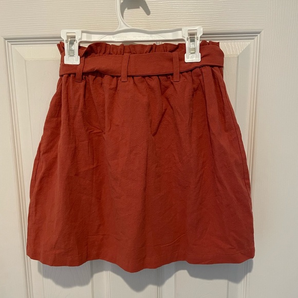 One Clothing Los Angeles - Button Belted Mini Skirt - Burnt Orange - Small - Picture 9 of 9